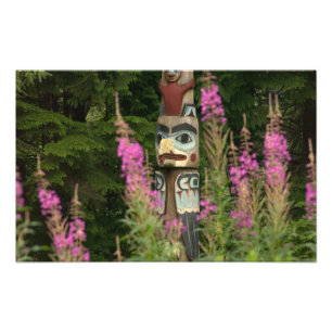 VS, Alaska, Ketchikan, Totem Bight State Foto Afdruk