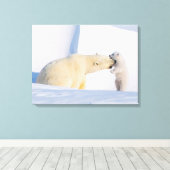 VS, Alaska, North Slope | IJsberen Canvas Afdruk (Insitu (Houten vloer))