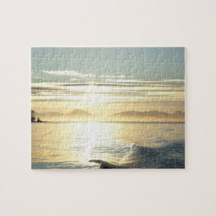 VS, Alaska, Zuidoost bij Ketchikan, zonsondergang. Legpuzzel