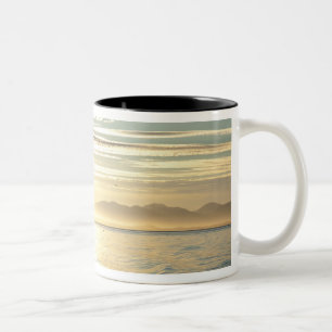 VS, Alaska, Zuidoost bij Ketchikan, zonsondergang. Tweekleurige Koffiemok