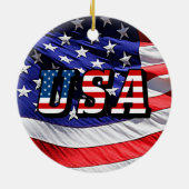VS - American Flag Ceramic Road Kerstmis Ornament (Achterkant)