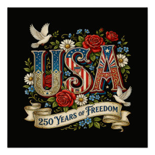 VS Amerika 1776-2026 250 Jaar Vrijheid Perfect Poster