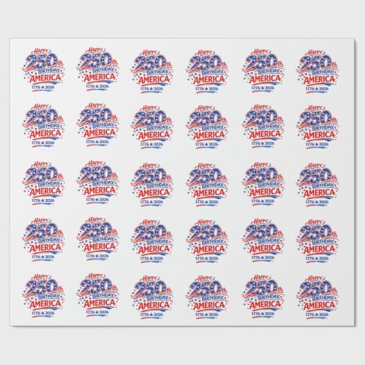 VS Amerika 250e Verjaardag Patriottisch Cadeaupapier (Vlak)