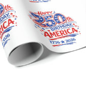 VS Amerika 250e Verjaardag Patriottisch Cadeaupapier (Rol Hoek)