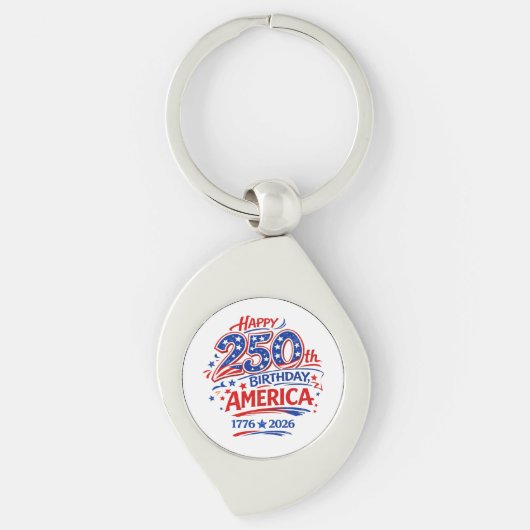 VS Amerika 250e Verjaardag Patriottisch Sleutelhanger (Voorkant)