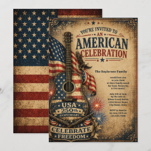 VS Amerika 250e Verjaardag Vintage 4 juli Kaart