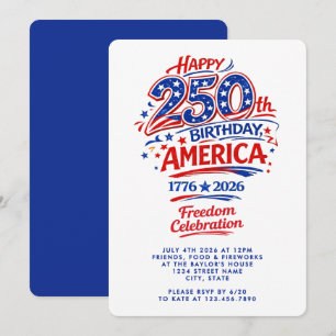 VS Amerika 250e Verjaardagsfeest op 4 juli Kaart