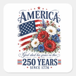VS Amerika 250ste verjaardag bloemstuk Vierkante Sticker