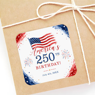 VS Amerika 250ste verjaardagsfeest op 4 juli Vierkante Sticker
