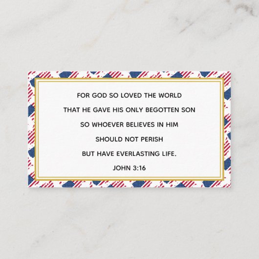 VS-AMERIKA Christelijke Schrift Johannes 3:16 Visitekaartje (Achterkant)