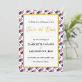 VS AMERIKA Huwelijk Christelijk Gebruik Viering Save The Date (Staand voorkant)