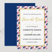VS AMERIKA Huwelijk Christelijk Gebruik Viering Save The Date (Voorkant / Achterkant)