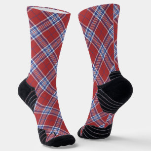 VS Amerika Kleuren Plaid Tartan Rood Wit Blauw Sokken
