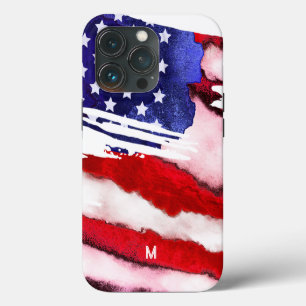 *~* VS Amerika Vlag Old Glory Patriottisch Monogra iPhone 13 Pro Hoesje