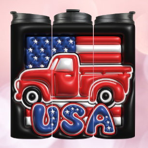 VS Amerika vrachtwagen 3d Opgeblazen Effect Tumble Thermosbeker
