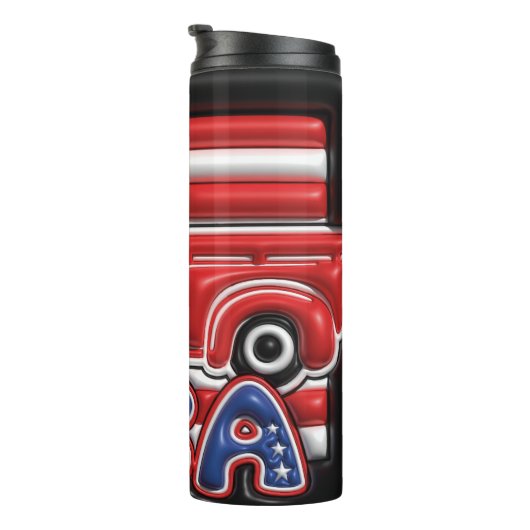 VS Amerika vrachtwagen 3d Opgeblazen Effect Tumble Thermosbeker (Geroteerd rechts)