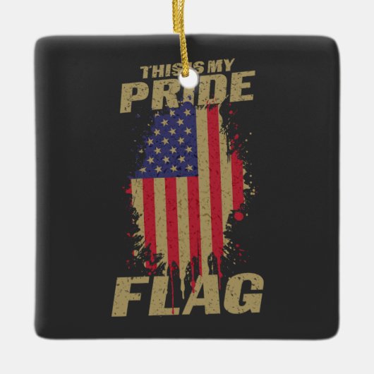VS Amerikaanse 4 juli Patriottische Pride Vlag Keramisch Ornament (Voorkant)