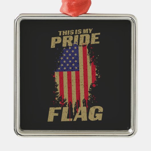 VS Amerikaanse 4 juli Patriottische Pride Vlag Metalen Ornament (Voorkant)