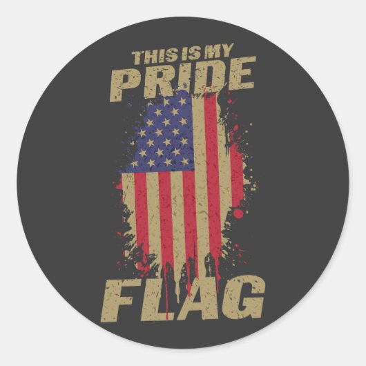 VS Amerikaanse 4 juli Patriottische Pride Vlag Ronde Sticker (Voorkant)