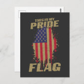 VS Amerikaanse 4 juli Patriottische Trots Vlag Briefkaart (Voorkant / Achterkant)