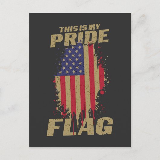 VS Amerikaanse 4 juli Patriottische Trots Vlag Briefkaart (Voorkant)