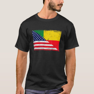 VS Amerikaanse Benin vlag Patriottisch T-shirt