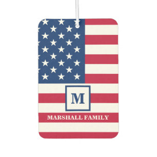 VS Amerikaanse Vlag Aangepast Monogram 4 juli Luchtverfrisser