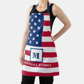 VS Amerikaanse Vlag Aangepast Monogram 4 juli Schort (Insitu)