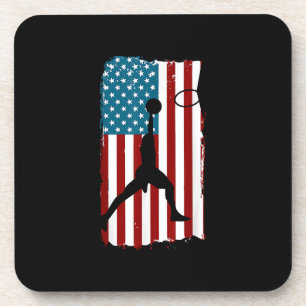 VS Amerikaanse Vlag Basketbal Patriottische Atleet Bier Onderzetter