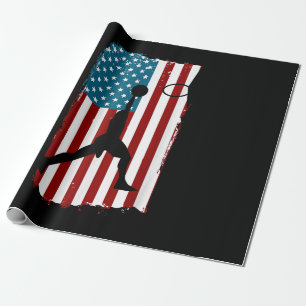 VS Amerikaanse Vlag Basketbal Patriottische Atleet Cadeaupapier