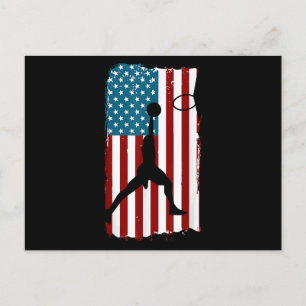 VS Amerikaanse Vlag Basketbal Patriottische Atleet Feestdagenkaart