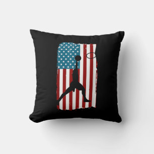 VS Amerikaanse Vlag Basketbal Patriottische Atleet Kussen