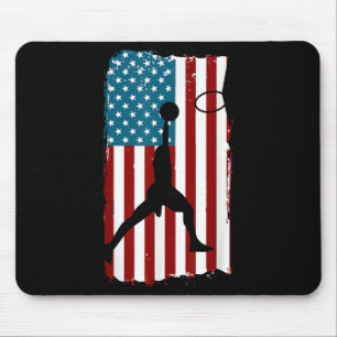 VS Amerikaanse Vlag Basketbal Patriottische Atleet Muismat