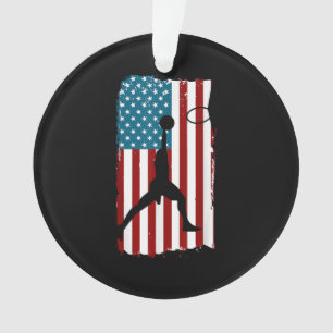 VS Amerikaanse Vlag Basketbal Patriottische Atleet Ornament