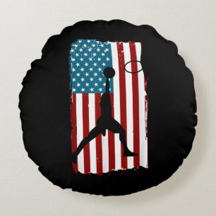 VS Amerikaanse Vlag Basketbal Patriottische Atleet Rond Kussen