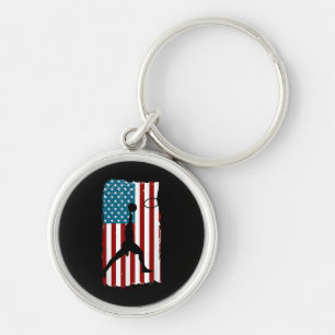VS Amerikaanse Vlag Basketbal Patriottische Atleet Sleutelhanger