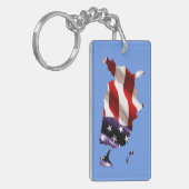 VS - Amerikaanse vlag binnen Amerika Sleutelhanger (Voorkant Links)