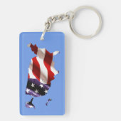 VS - Amerikaanse vlag binnen Amerika Sleutelhanger (achterkant)