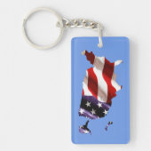 VS - Amerikaanse vlag binnen Amerika Sleutelhanger (Voorkant)
