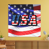 VS - Amerikaanse vlag Canvas Afdruk (Insitu (Woonkamer))