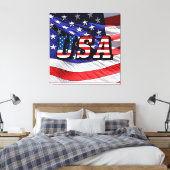 VS - Amerikaanse vlag Canvas Afdruk (Insitu (Slaapkamer))