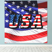 VS - Amerikaanse Vlag Canvasprint met Spanraam Canvas Afdruk (Insitu (Houten vloer))