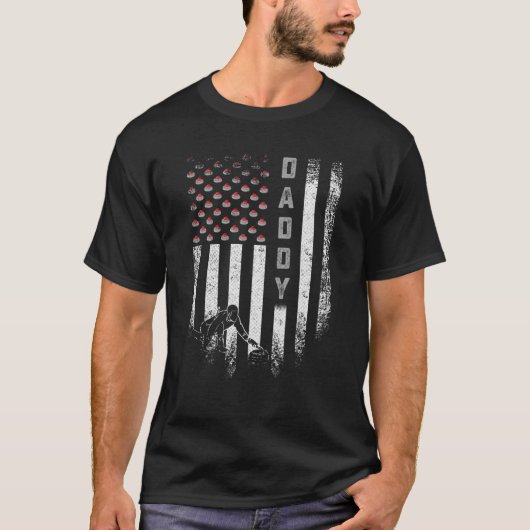  VS Amerikaanse vlag Curling Dad Curler Sil T-shirt (Voorkant)