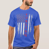  VS Amerikaanse vlag Curling Player Curler T-shirt (Voorkant)