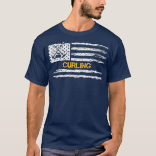  VS Amerikaanse vlag Curling Player Curler T-shirt