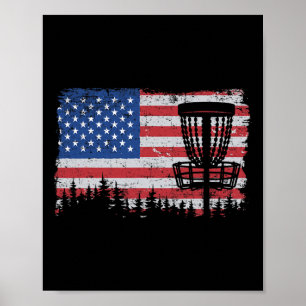 VS Amerikaanse Vlag Disc Golf Mand Disc Frisbee Vi Poster