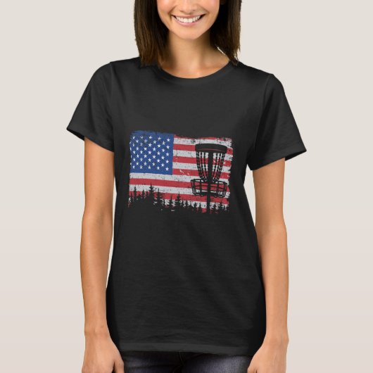 VS Amerikaanse Vlag Disc Golf Mand Disc Golf Vinta T-shirt (Voorkant)