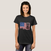 VS Amerikaanse Vlag Disc Golf Mand Disc Golf Vinta T-shirt (Voorkant volledig)