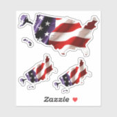 VS - Amerikaanse vlag en land Sticker (Vel)