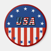 VS - Amerikaanse vlag en sterren in Circle Magnet (Voorkant)